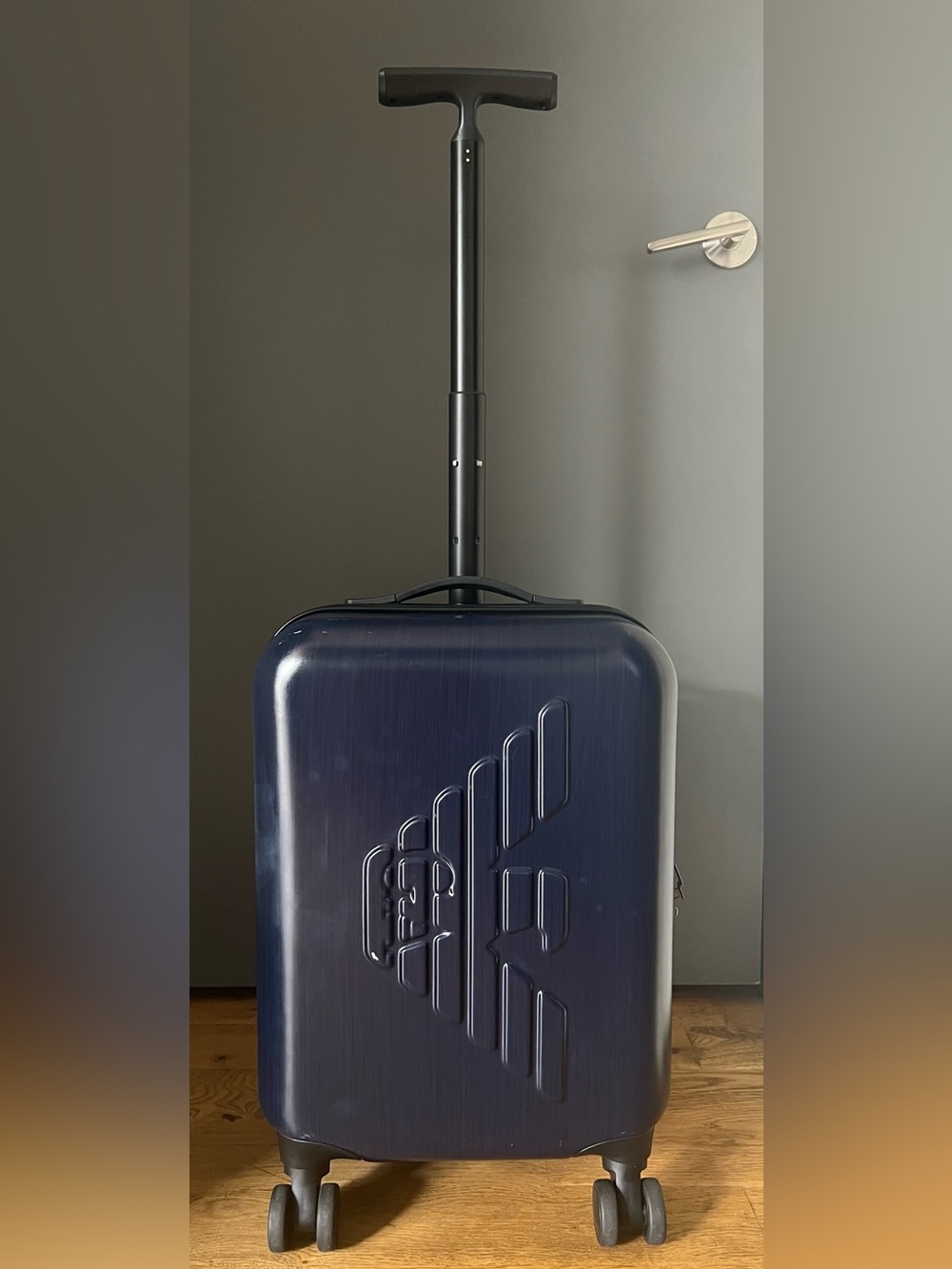 Emporio Armani Navy Hard-Shell Carry-On Spinner
